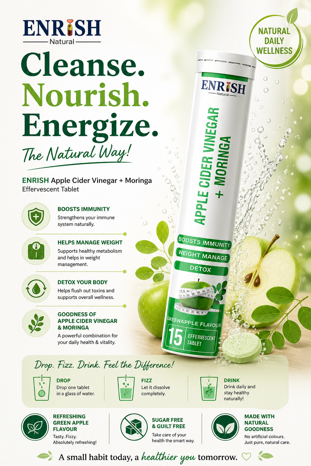 Enrish Natural ACV with Moringa