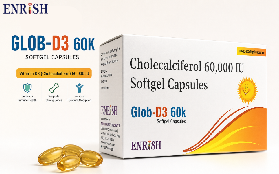 Glob-D3 60k capsules (Pack of 1 contains 12 capsules)