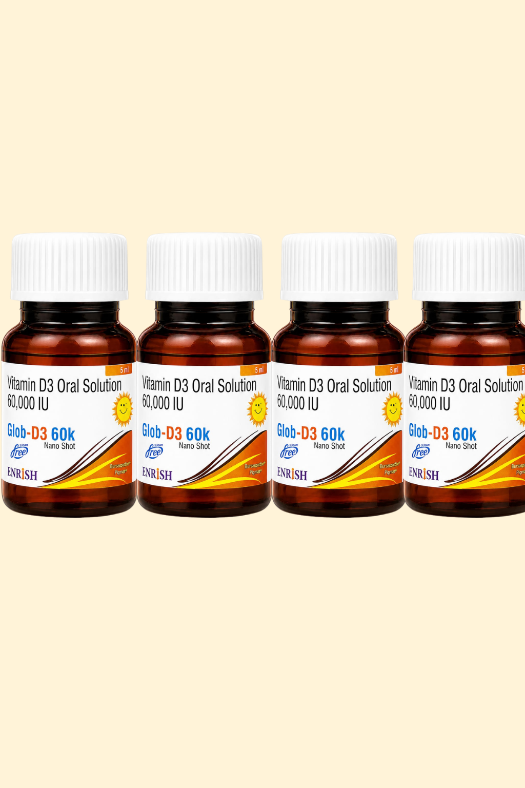 Glob-D3 60k Nano shots (Pack of 1 contains 4 X 5ml)