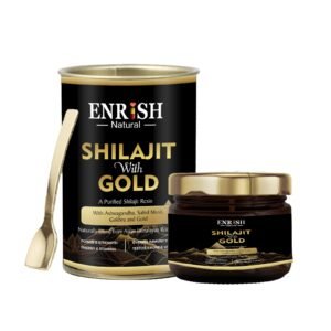 Enrish Natural Shilajit with Gold | Ayurvedic Resin for Strength, Stamina & Immunity | With Ashwagandha, Safed Musli & Gokshura – 30g